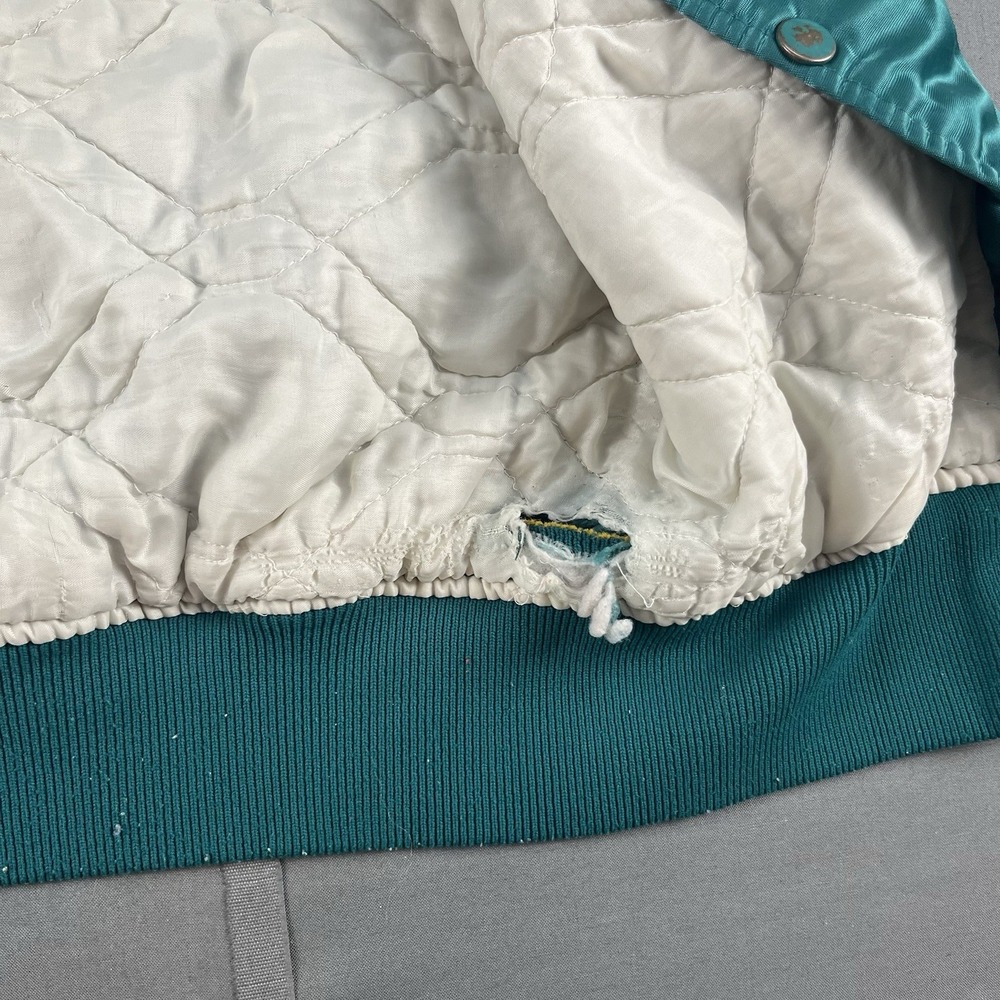 Vintage 90's Starter Pro Line Miami Dolphins Satin Football Jacket Size Medium - Picture 7 of 11